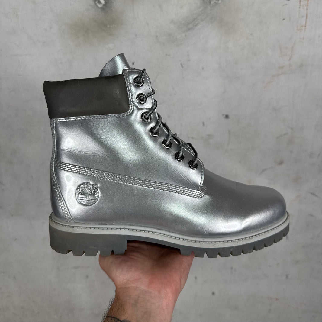 Veneda Carter x Timberland Silver Boots