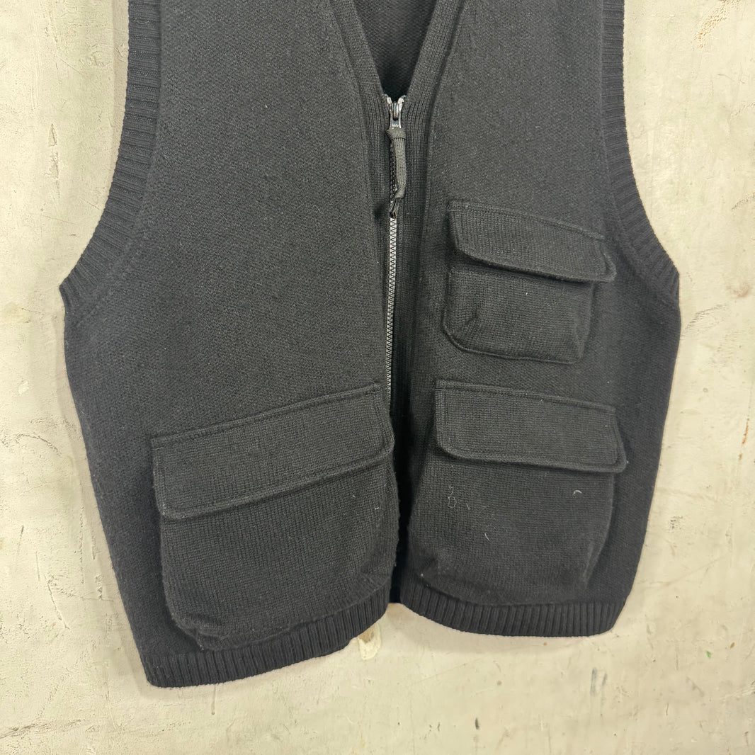 CDG Homme Wool Knit Zipped Utility Vest
