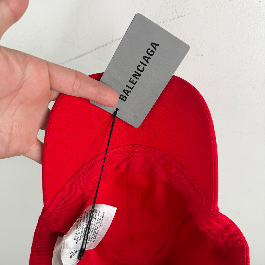 Balenciaga Red Metal Logo Hat