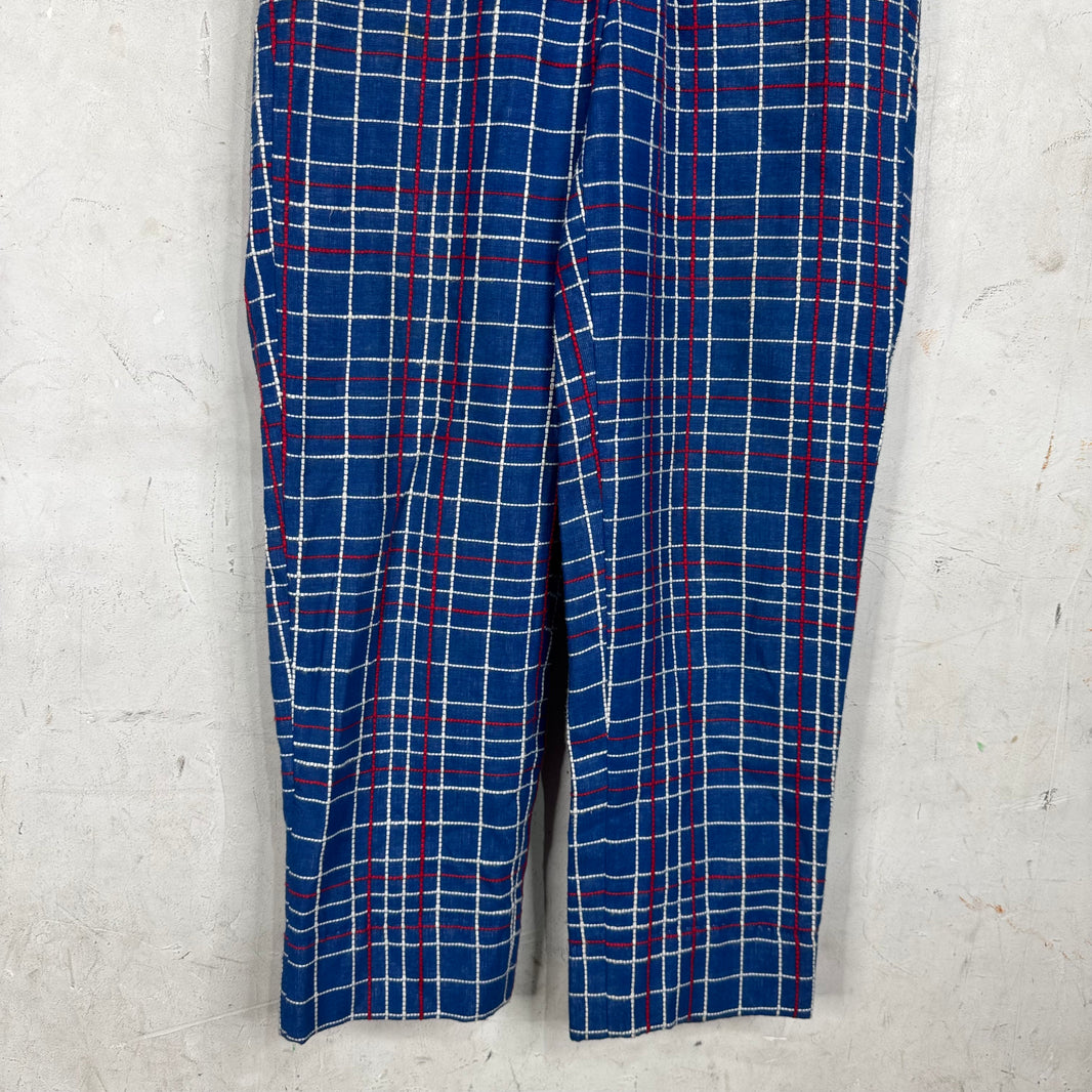 Bode Blue Embroidered Trousers