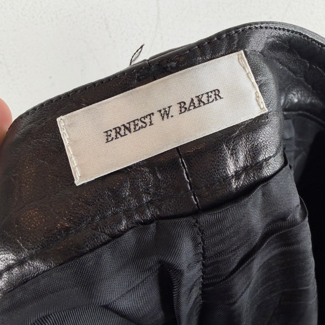Ernest Baker Lambskin Leather Flared Pants