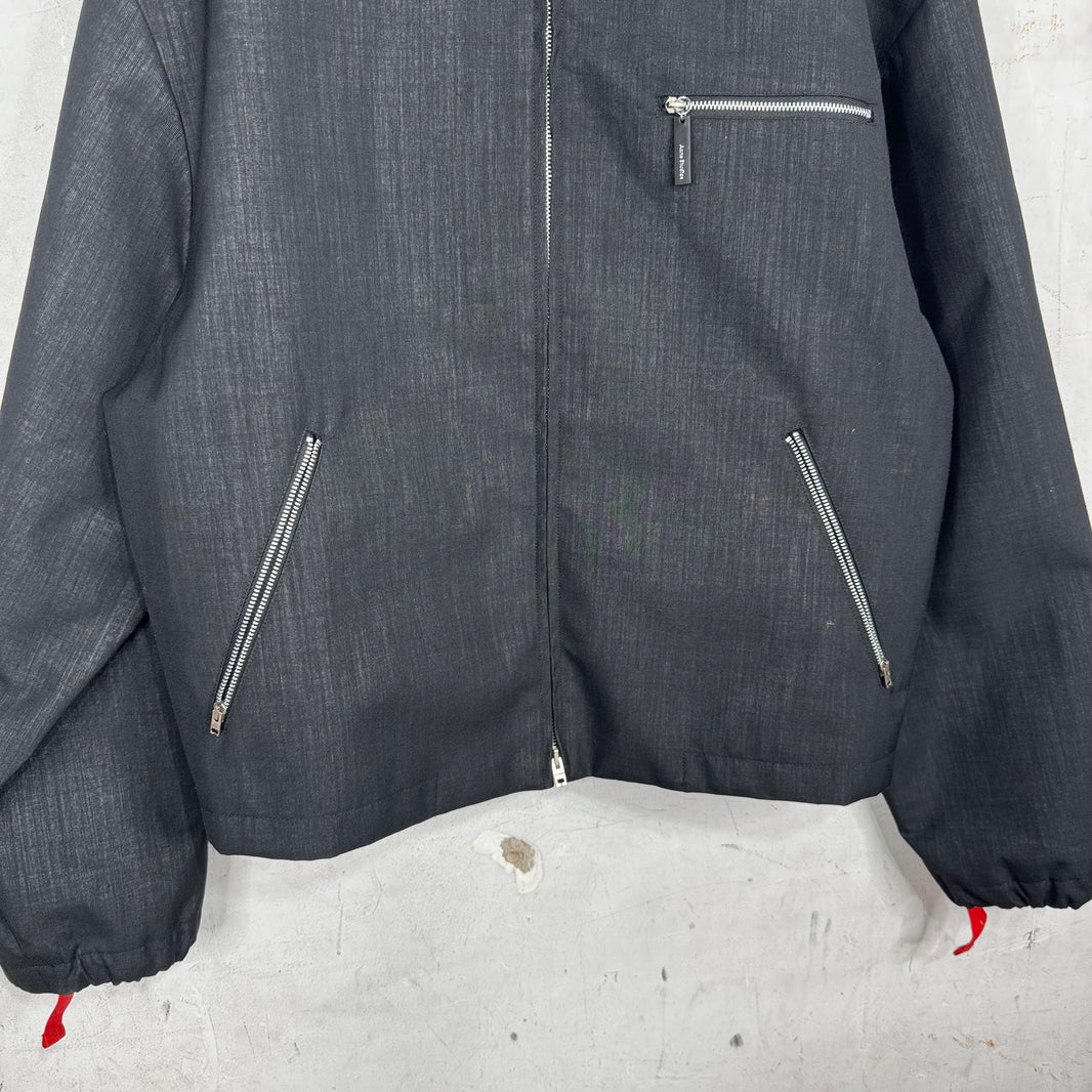 Acne Studios Black Wool Blend Zip-Up Jacket