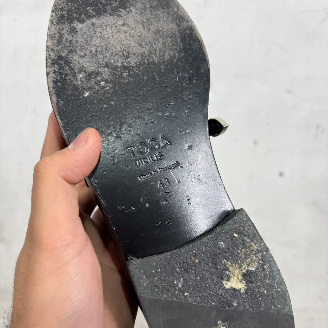Toga Virilis Silver Embellished Loafers