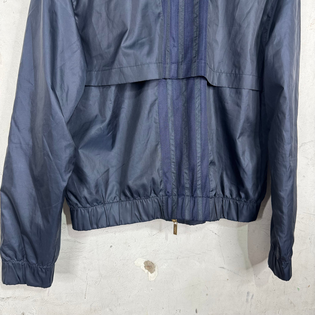 Thom Browne Navy Mesh Back Stripe Windbreaker