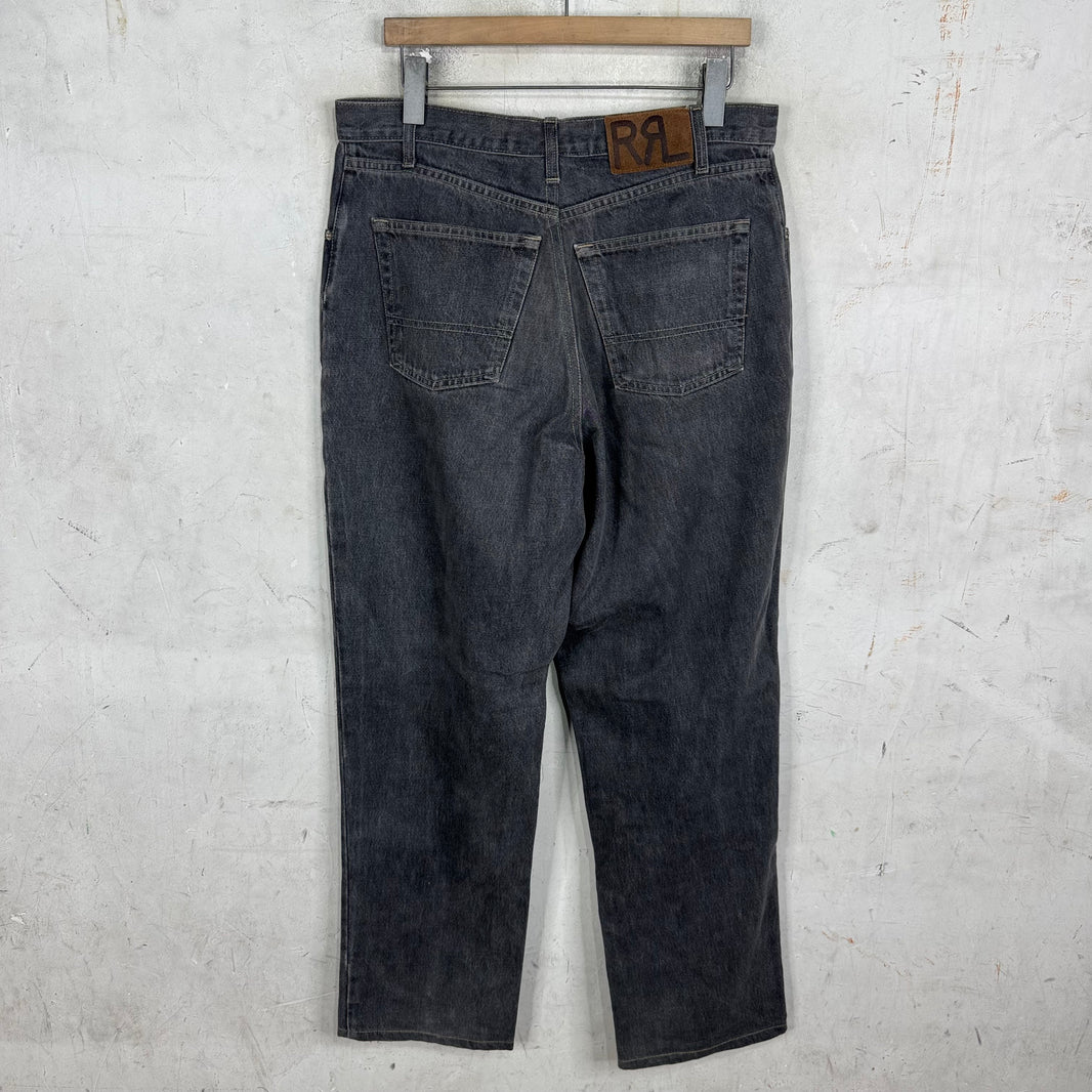 RRL Charcoal Loose Straight Jeans