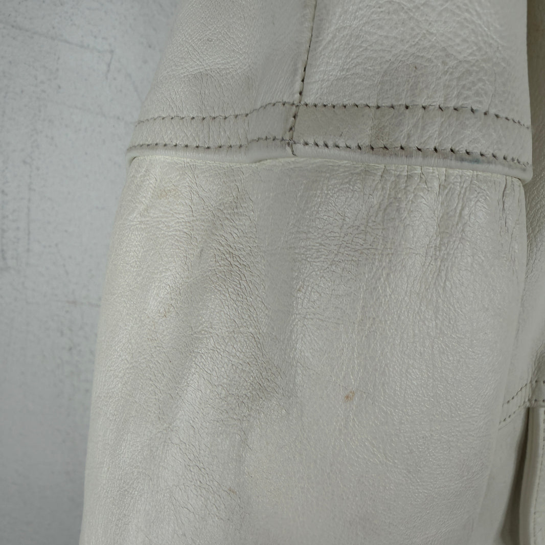 Supreme Nike White Leather Hooded Anorak