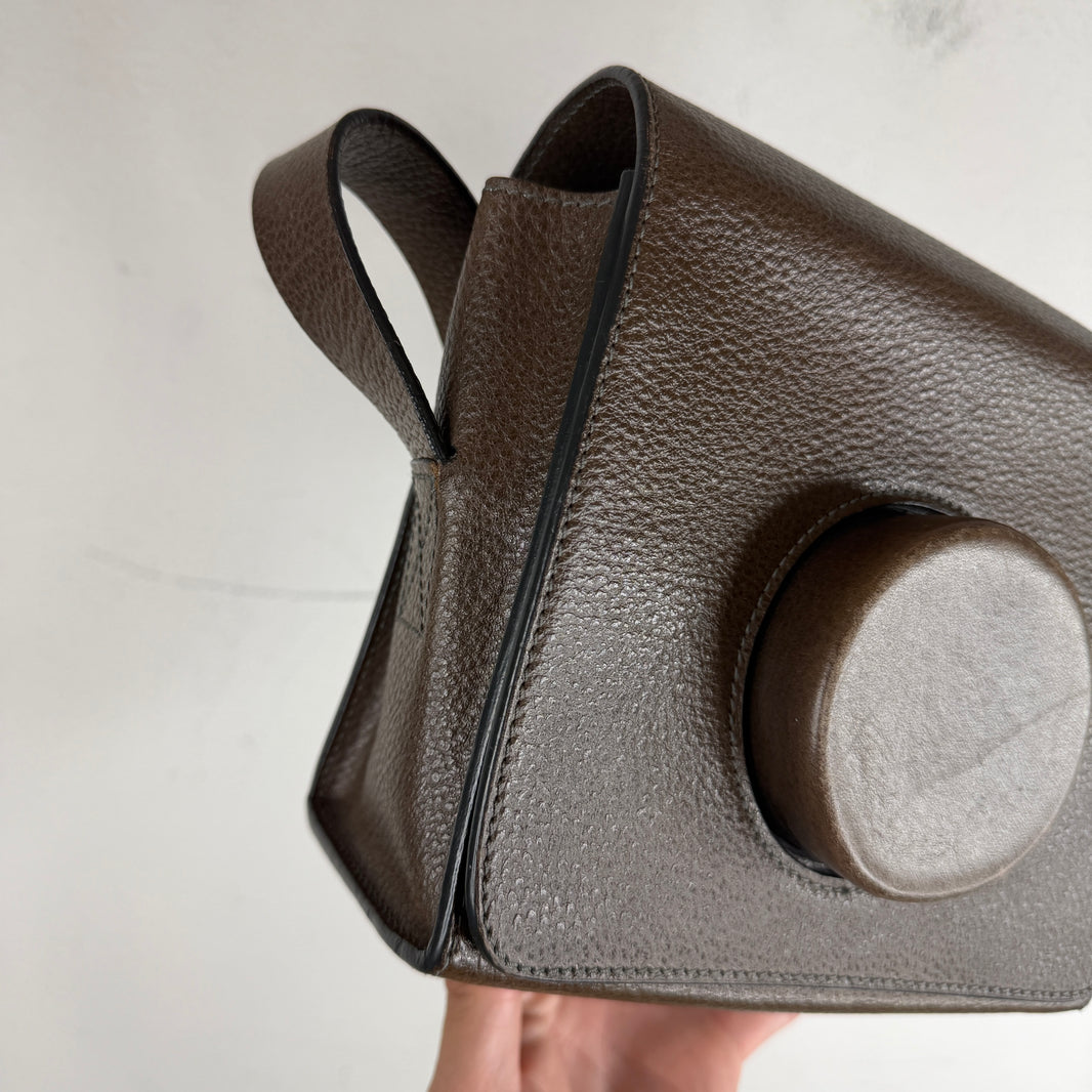 Lemaire Brown Leather Camera Side Bag