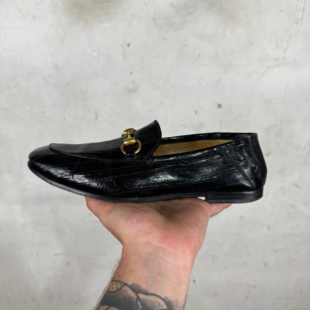 Gucci Eel Skin HorseBit Collapse Loafers