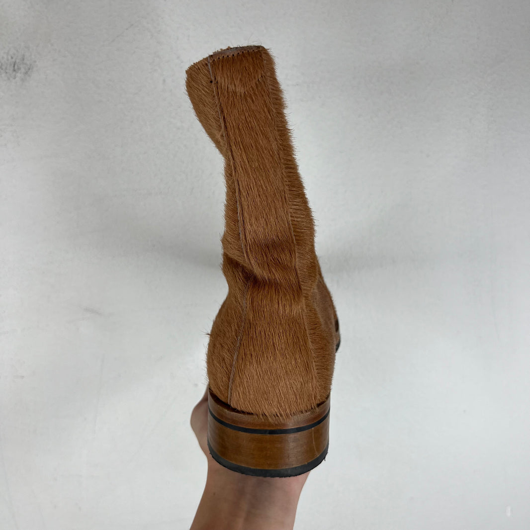 Our Legacy Pony Hair Caramel Camion Boots