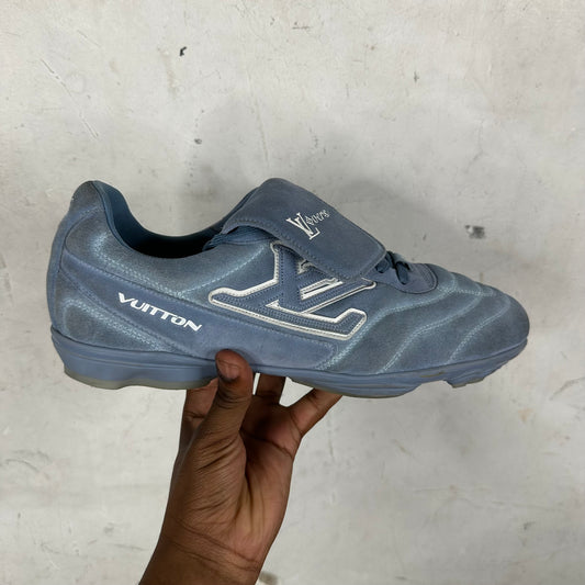 Louis Vuitton Blue Suede Soccer Shoes