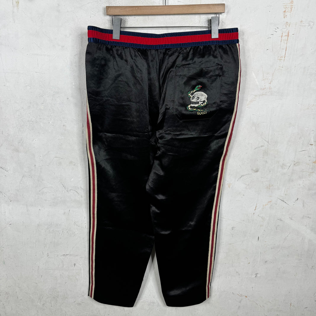 Gucci Black Stripped Satin Pants