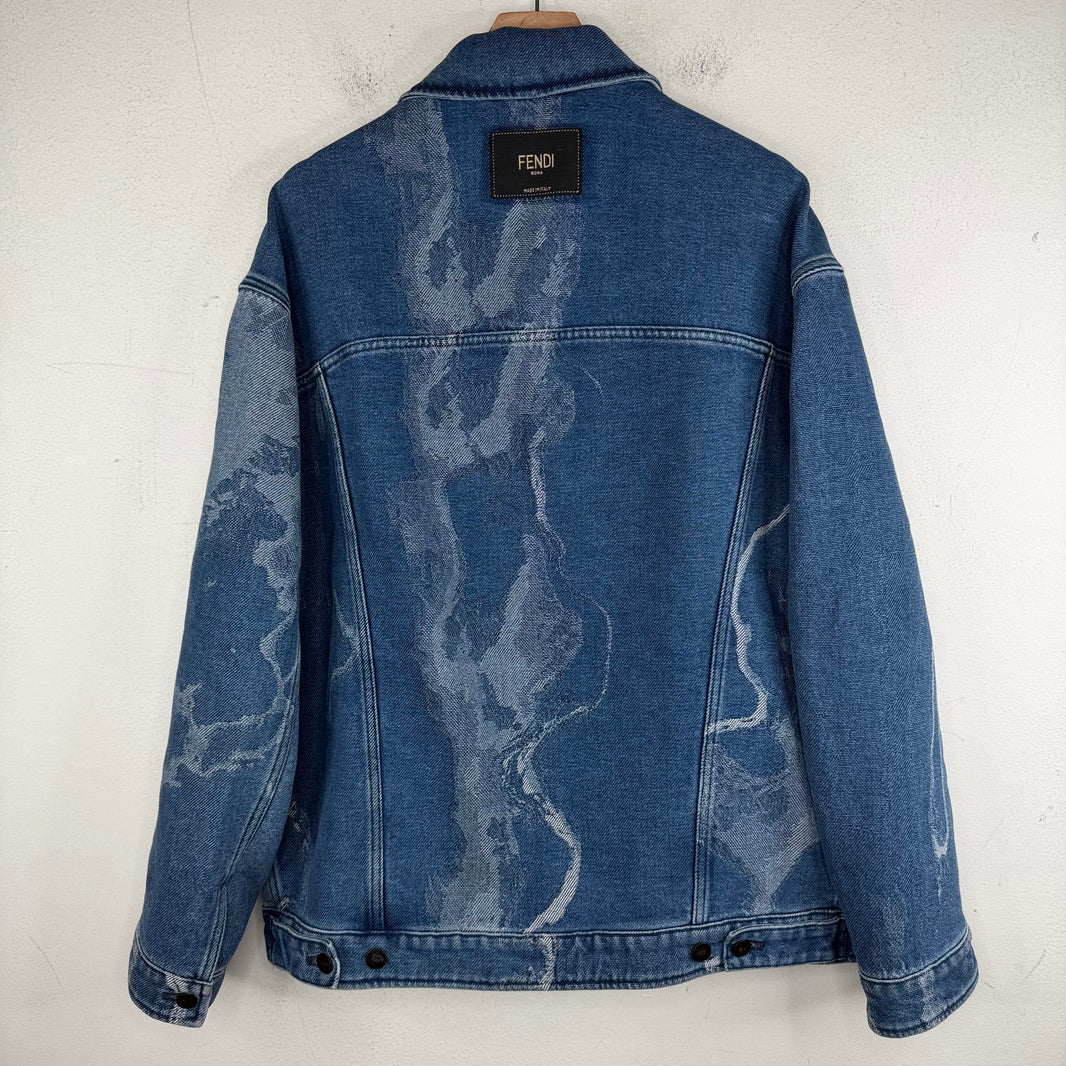 Fendi Bleach Embroidery Denim Jacket
