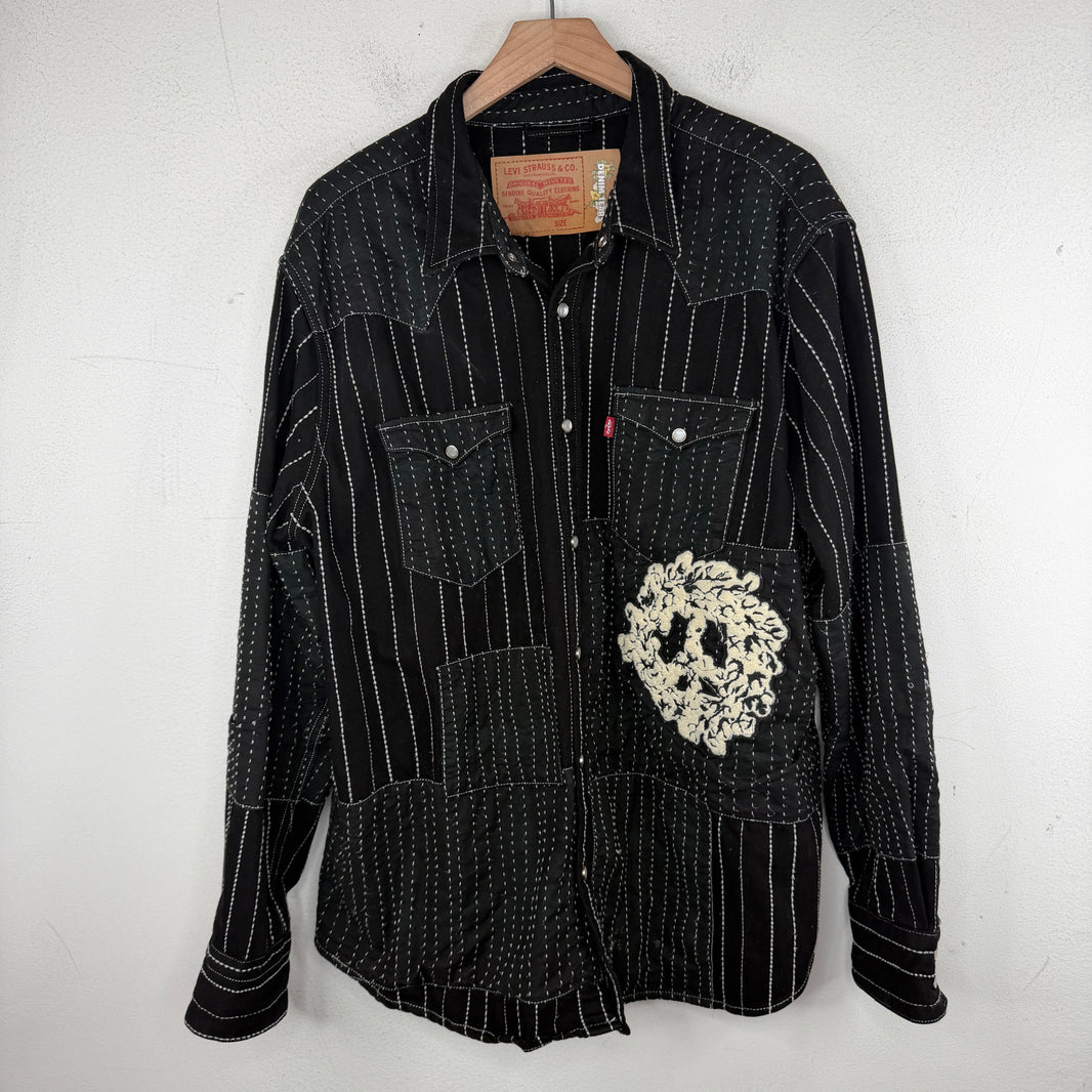 Denim Tears Levi's Quilted Snap Button Shirt