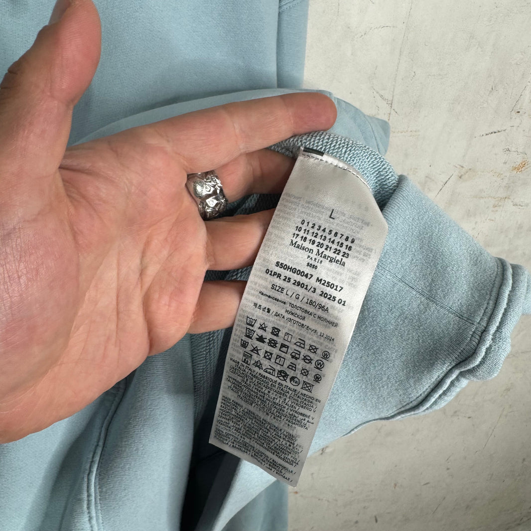 Margiela Embroidered Logo Heavy Zip Hoodie