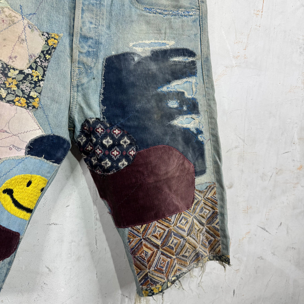 Kapital Patchwork Cutoff Jorts