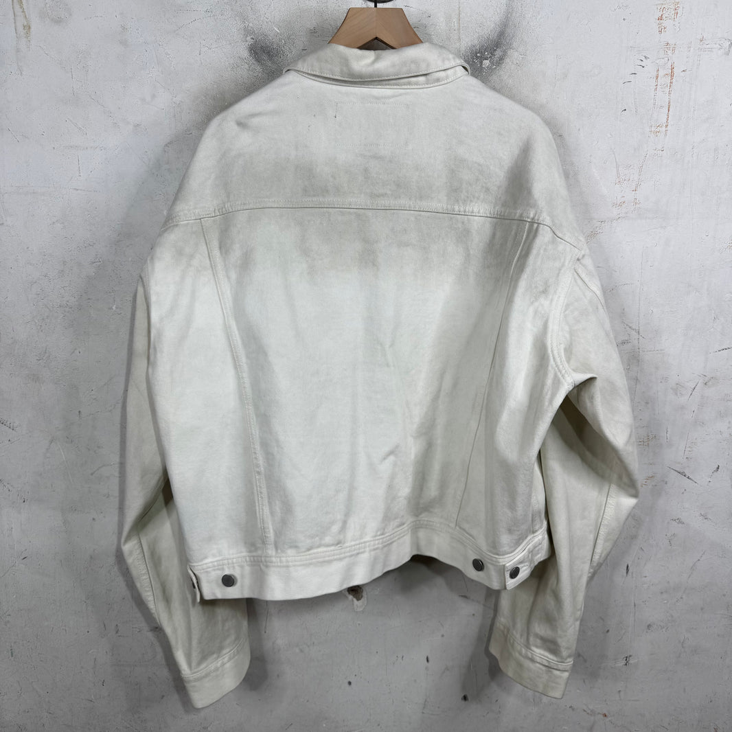 Entire Studio Dirty Wash Denim Jacket White