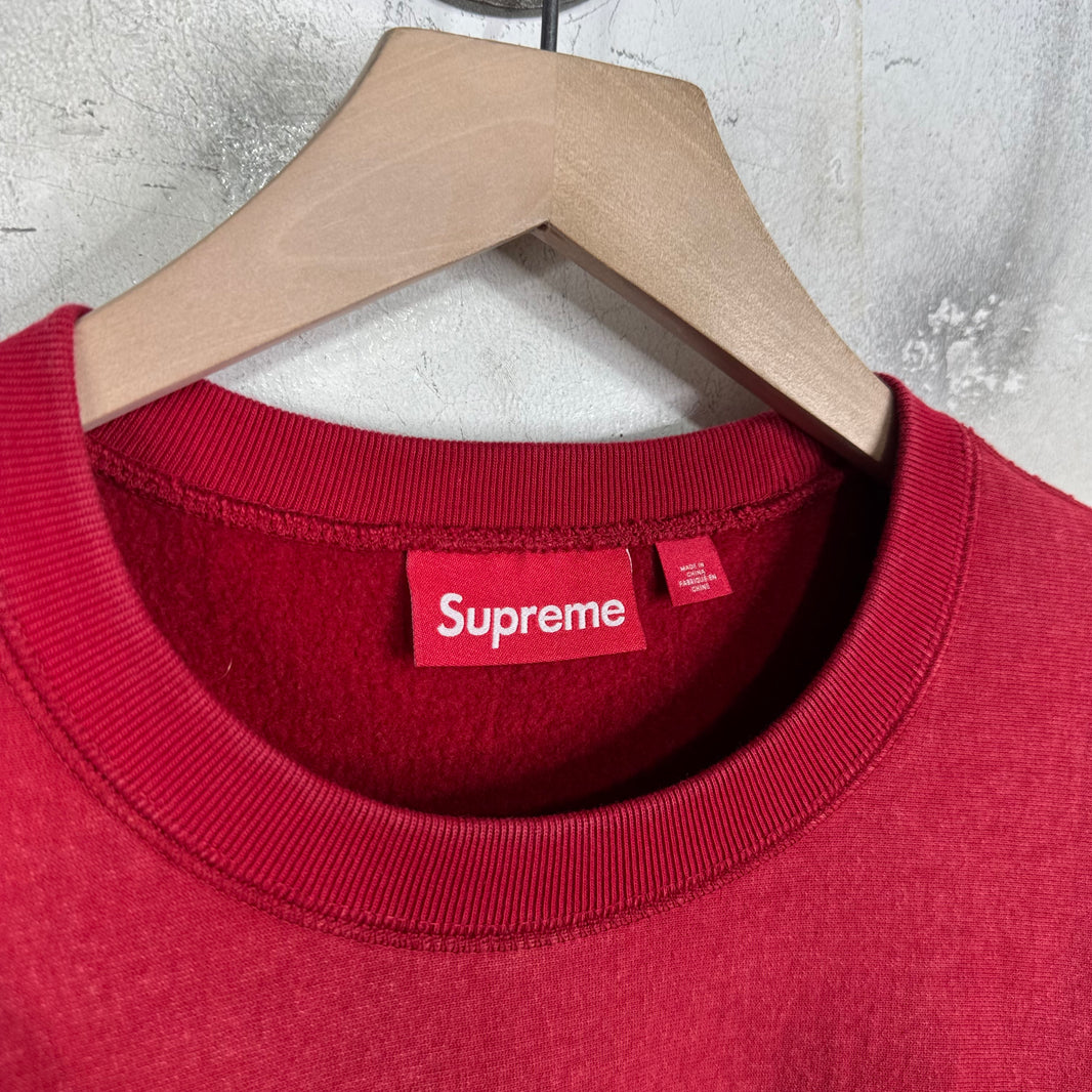 Supreme Red Screenprinted Box Logo Crewneck