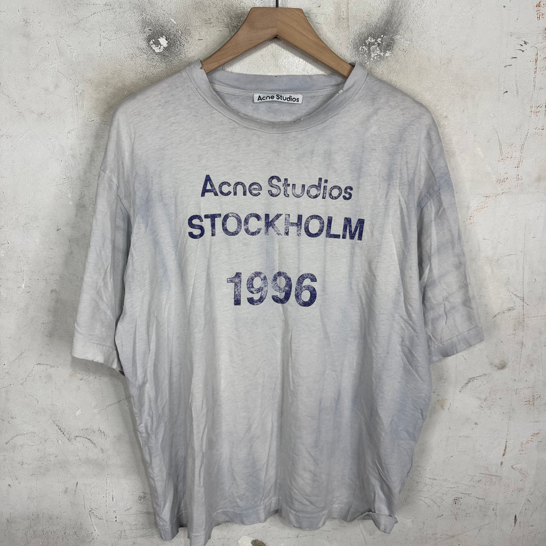 Acne Studios Purple Print Stockholm Logo T-Shirt
