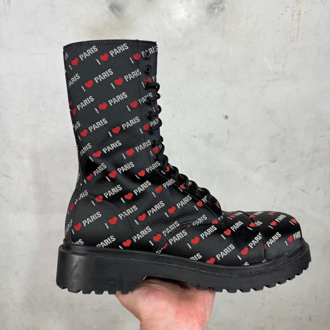 Balenciaga I Love Paris Zip Up Boots