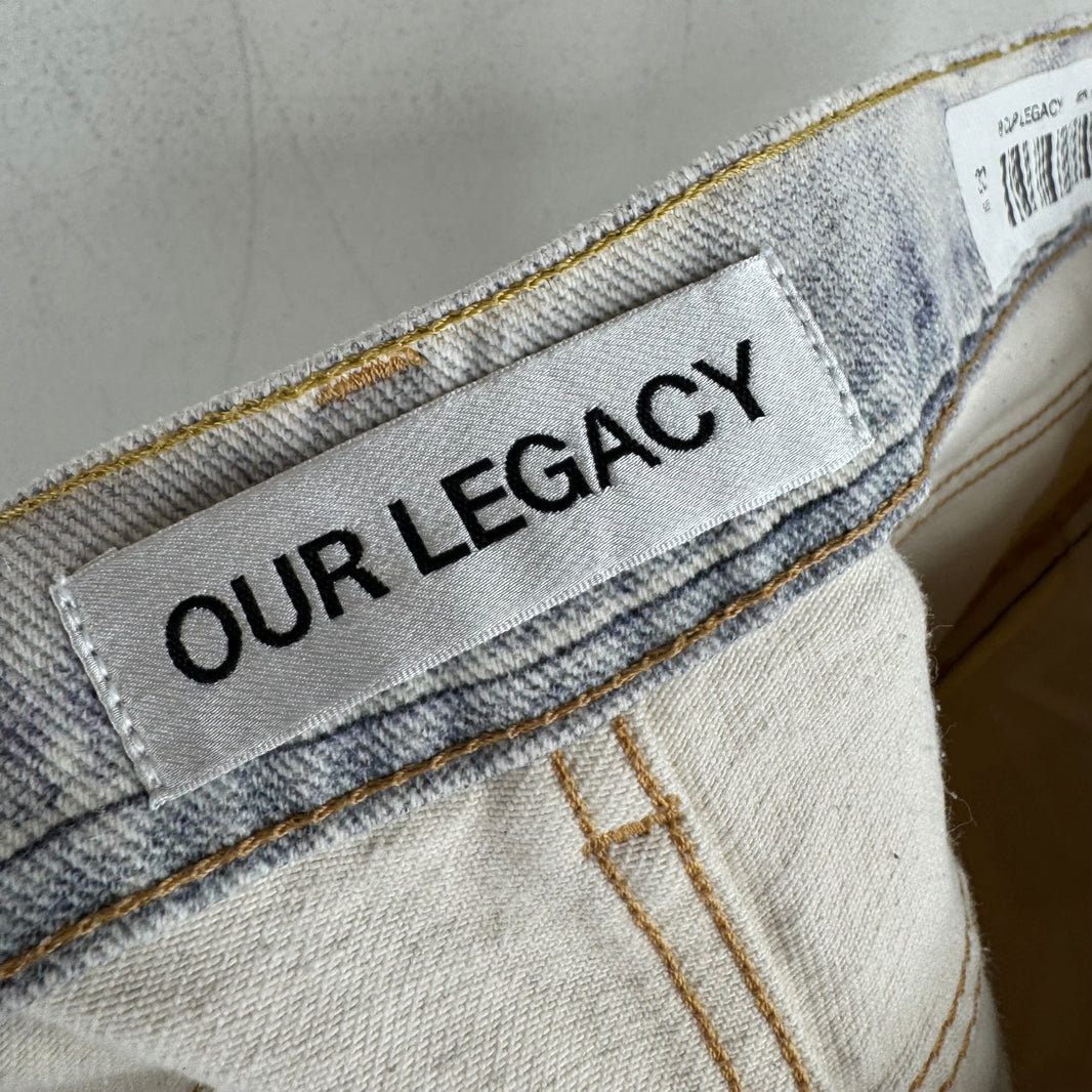 Our Legacy White Printed Third Cut Jeans