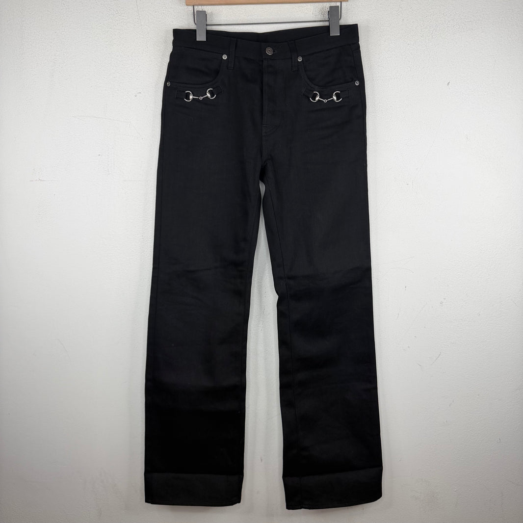 Gucci Black Horsebit Jeans