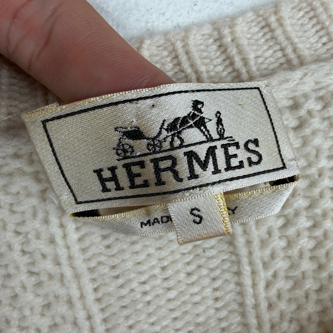 Hermes Beige Cashmere Knit Sweater