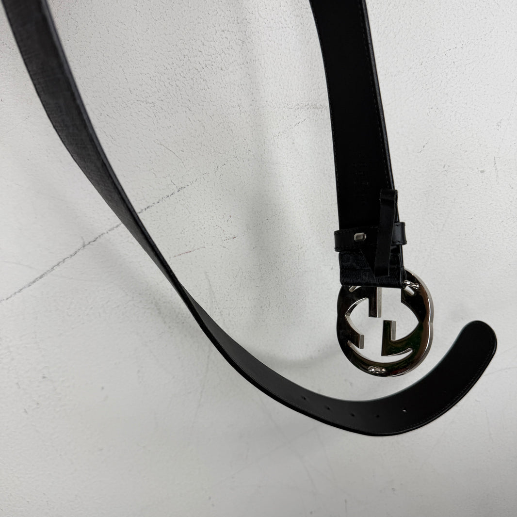 Gucci Black Monogram Bel
