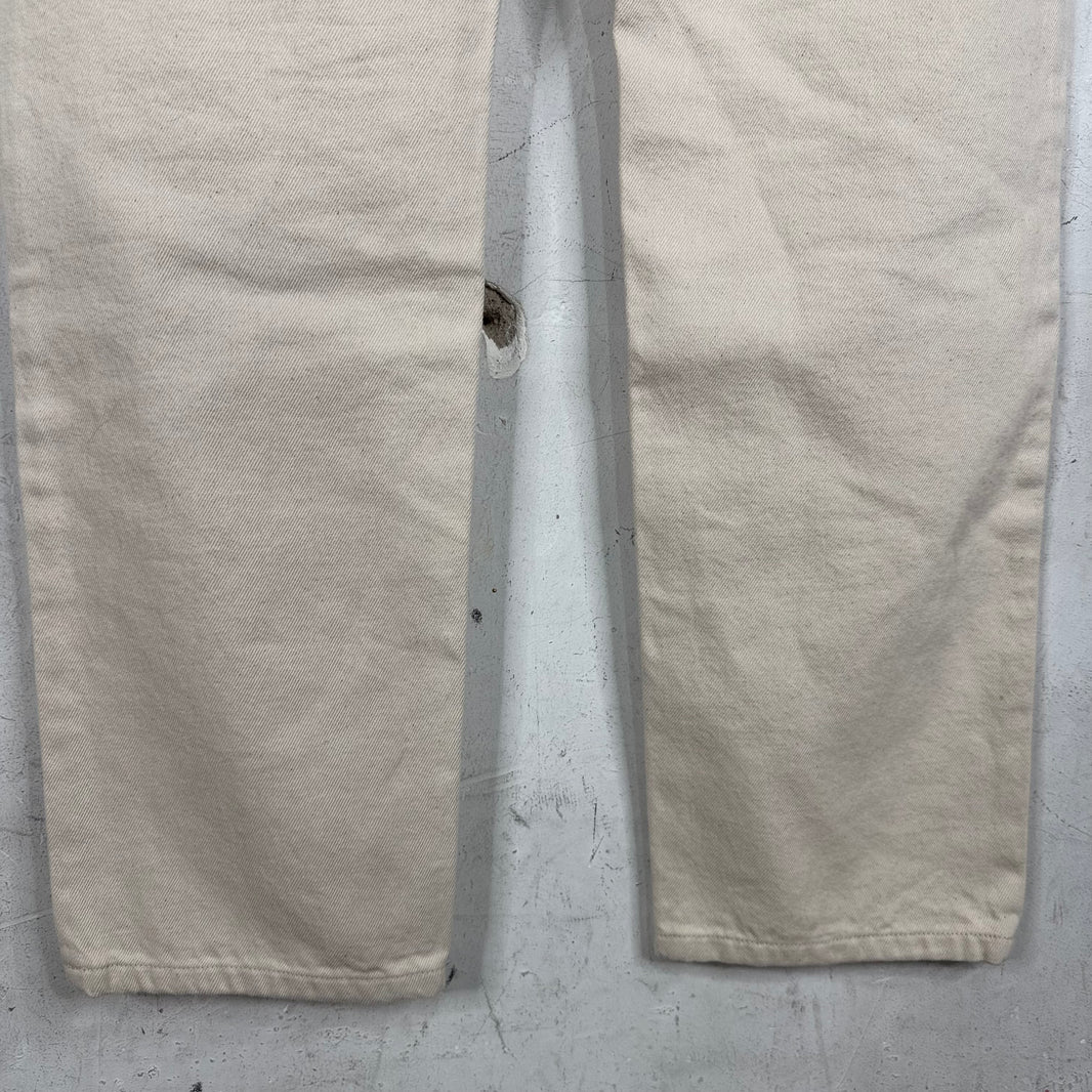 Margiela Frayed Waistband Ecru Jeans