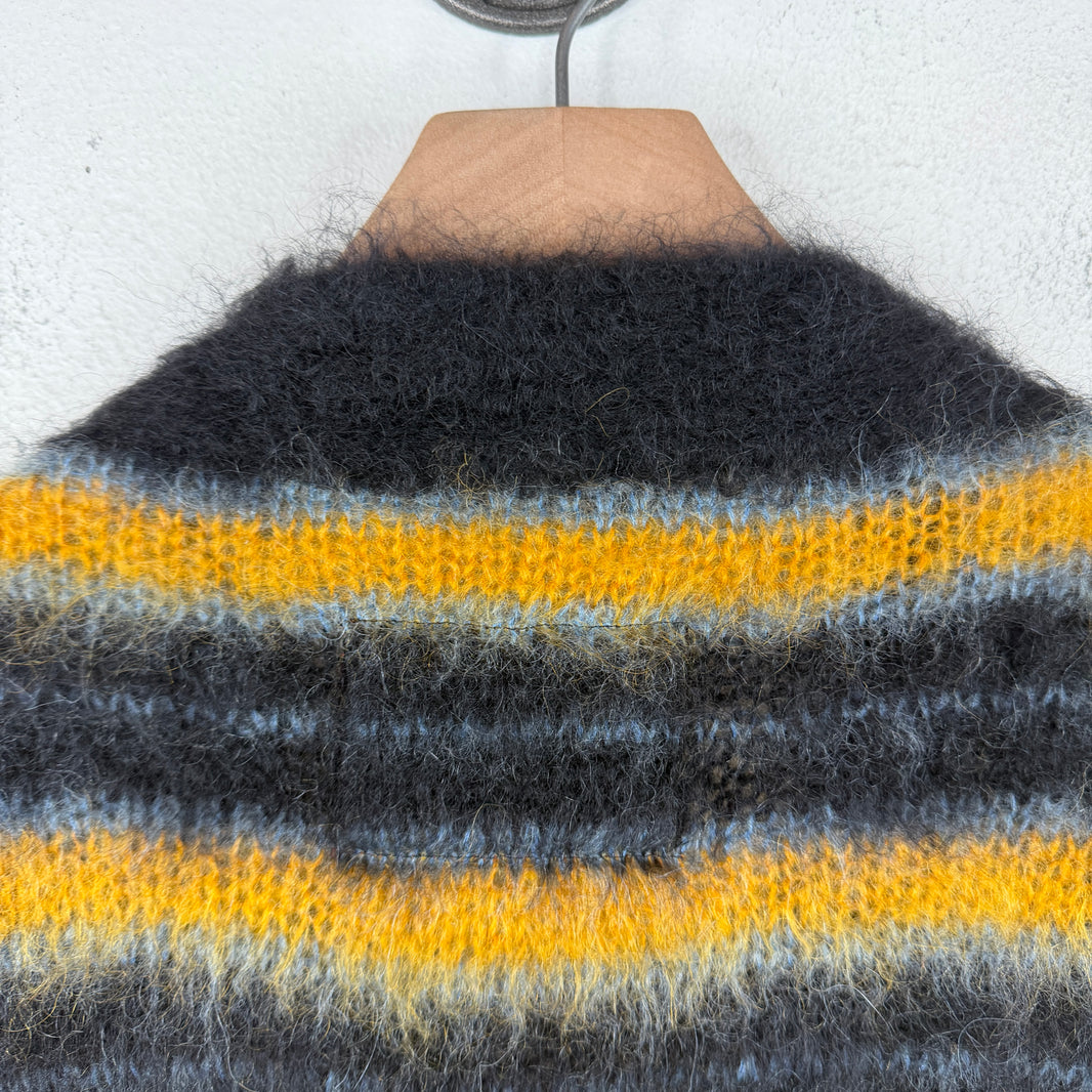 Marni Yellow/Black Striped Mohair Cardigan