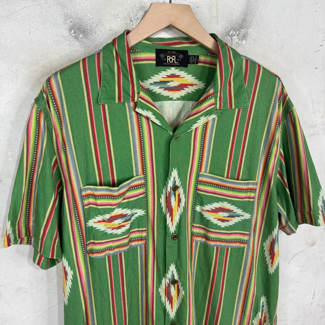 RRL Green Southwestern Print S/S Shirt