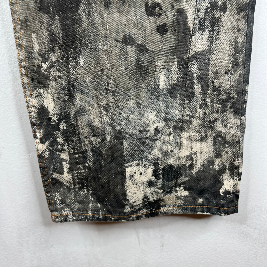 Acne Studios Paint Splatter Trompe Denim Jeans