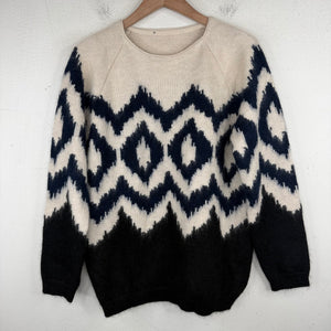 Prada Blue/Beige Mohair Knit Sweater