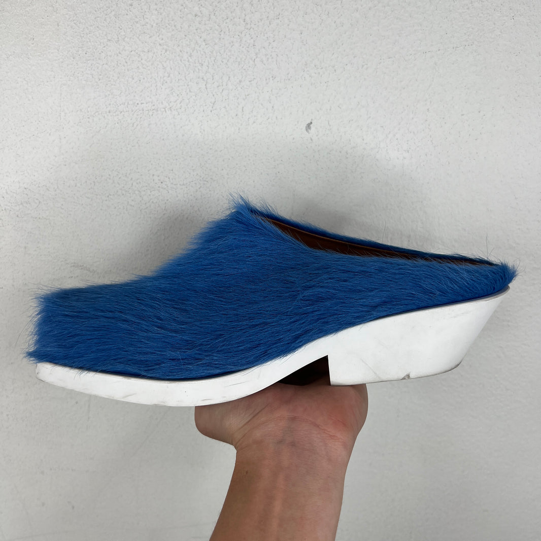 Marni Blue Calf Hair Loafers