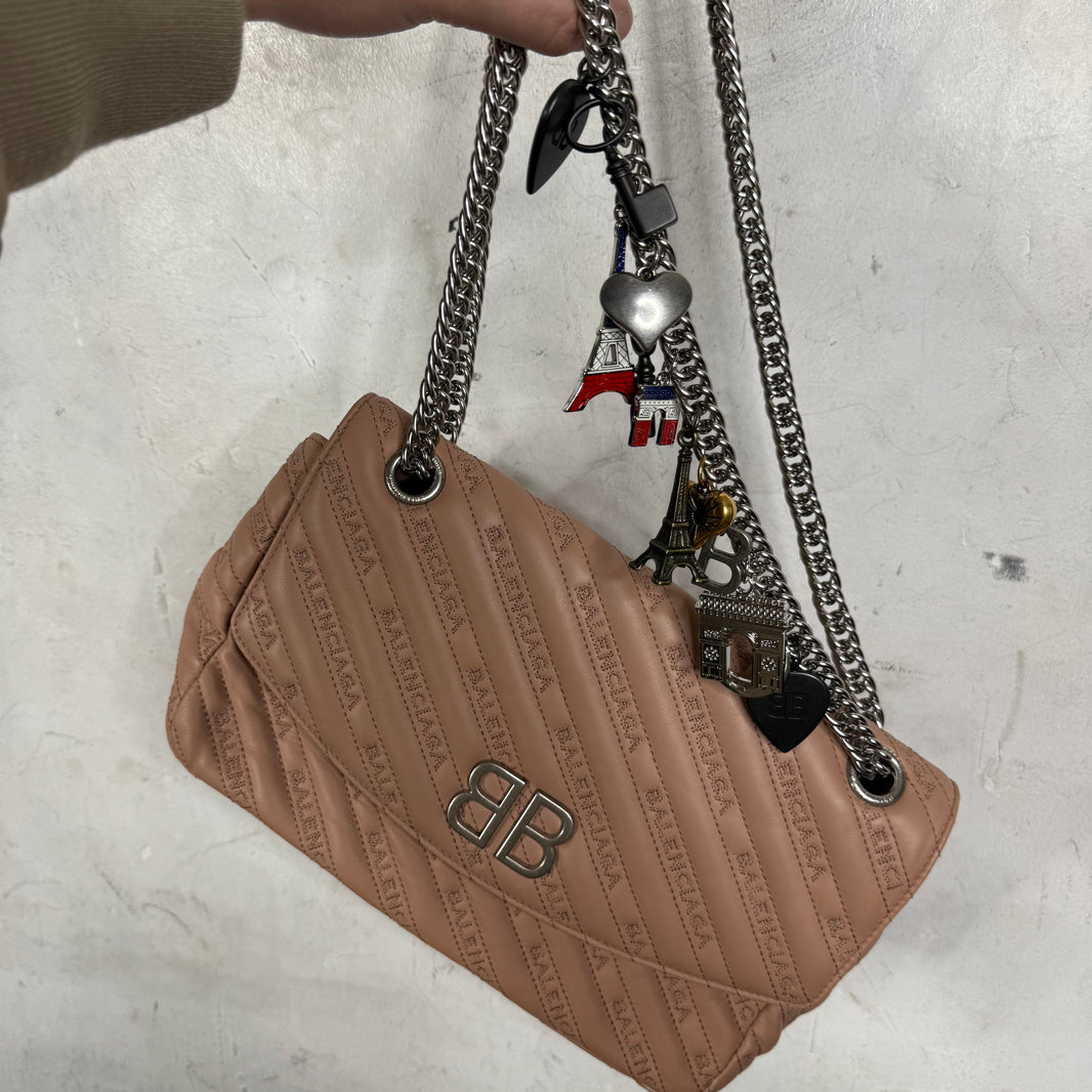 Balenciaga BB Round Charm Chained Bag
