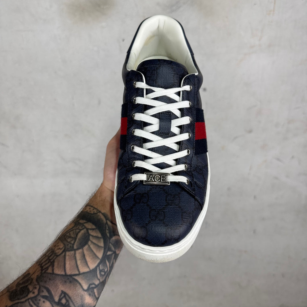 Gucci Navy Monogram Aces