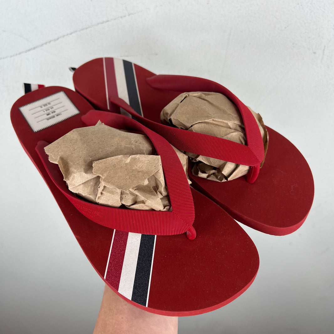 Thom Browne Red Flip Flop Sandals