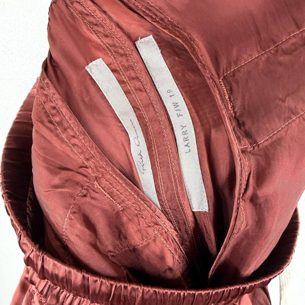 Rick Owens Red Cupro Track Pants