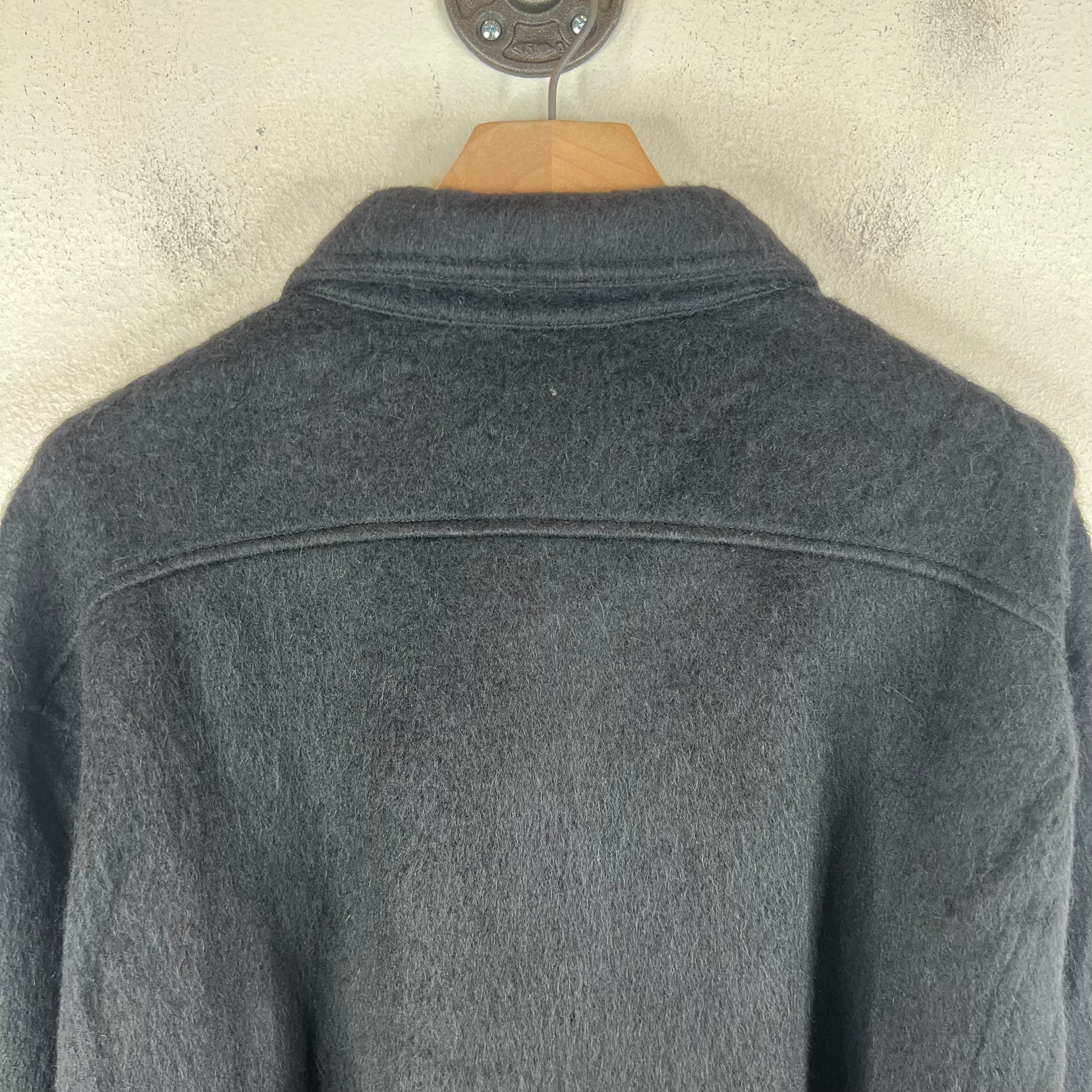 Jil Sander Black Alpaca/Wool Blend Snap Button Overshirt – www