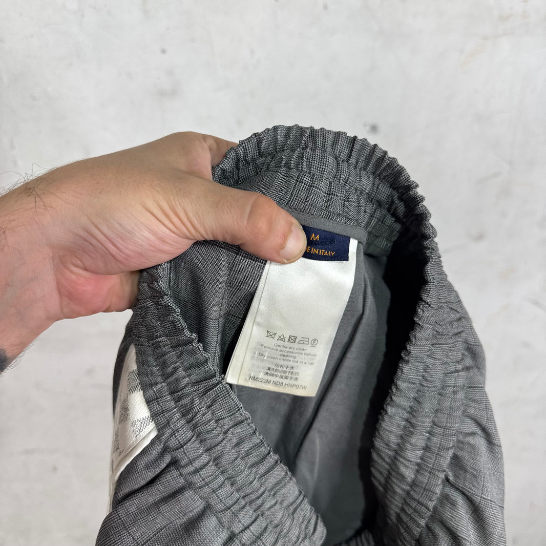Louis Vuitton Tartan Leather Paneled Damier Pants