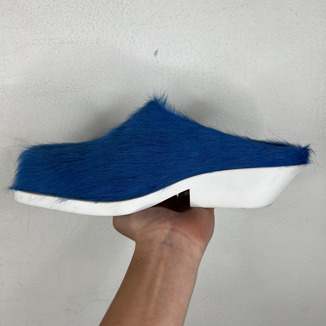 Marni Blue Calf Hair Loafers