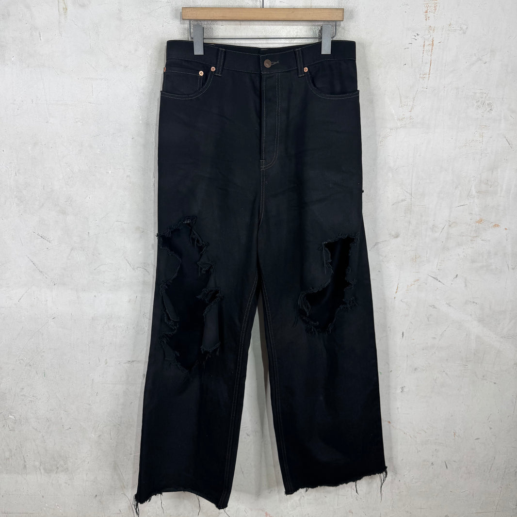 Balenciaga Distressed Boxer Baggy Jeans
