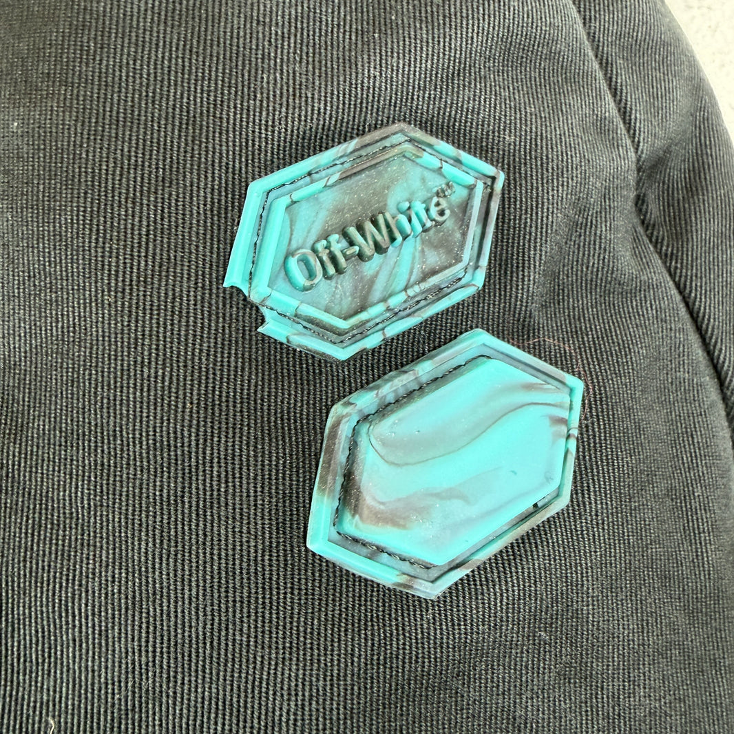 Off White Clear Buckle Black Slim Pants