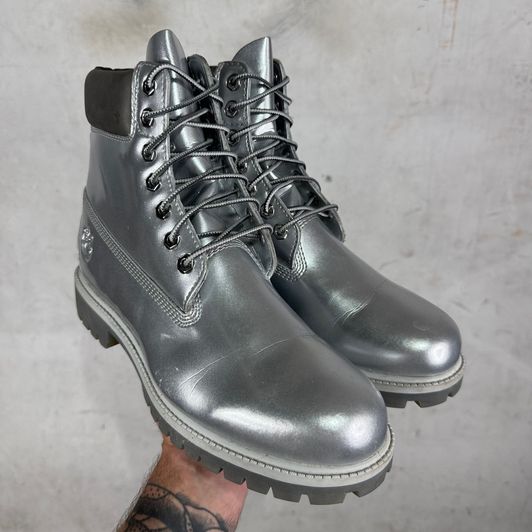 Veneda Carter x Timberland Silver Boots