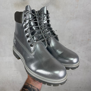 Veneda Carter x Timberland Silver Boots