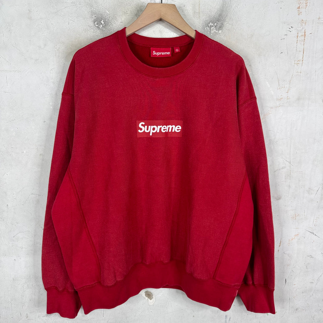 Supreme Red Screenprinted Box Logo Crewneck