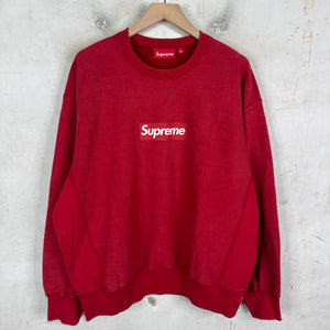 Supreme Red Screenprinted Box Logo Crewneck