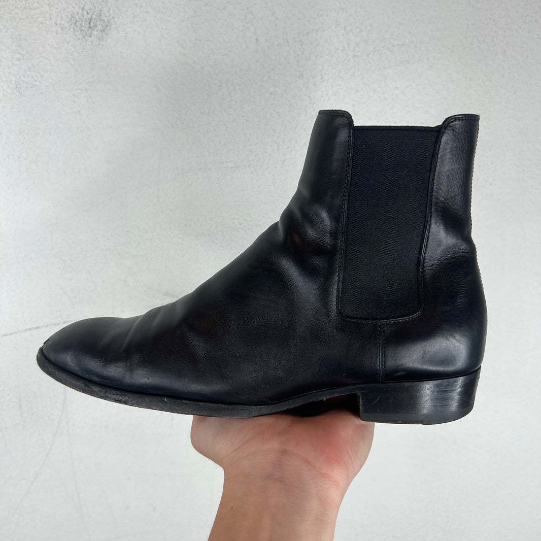 Saint Laurent Black Wyatt Chelsea Boots