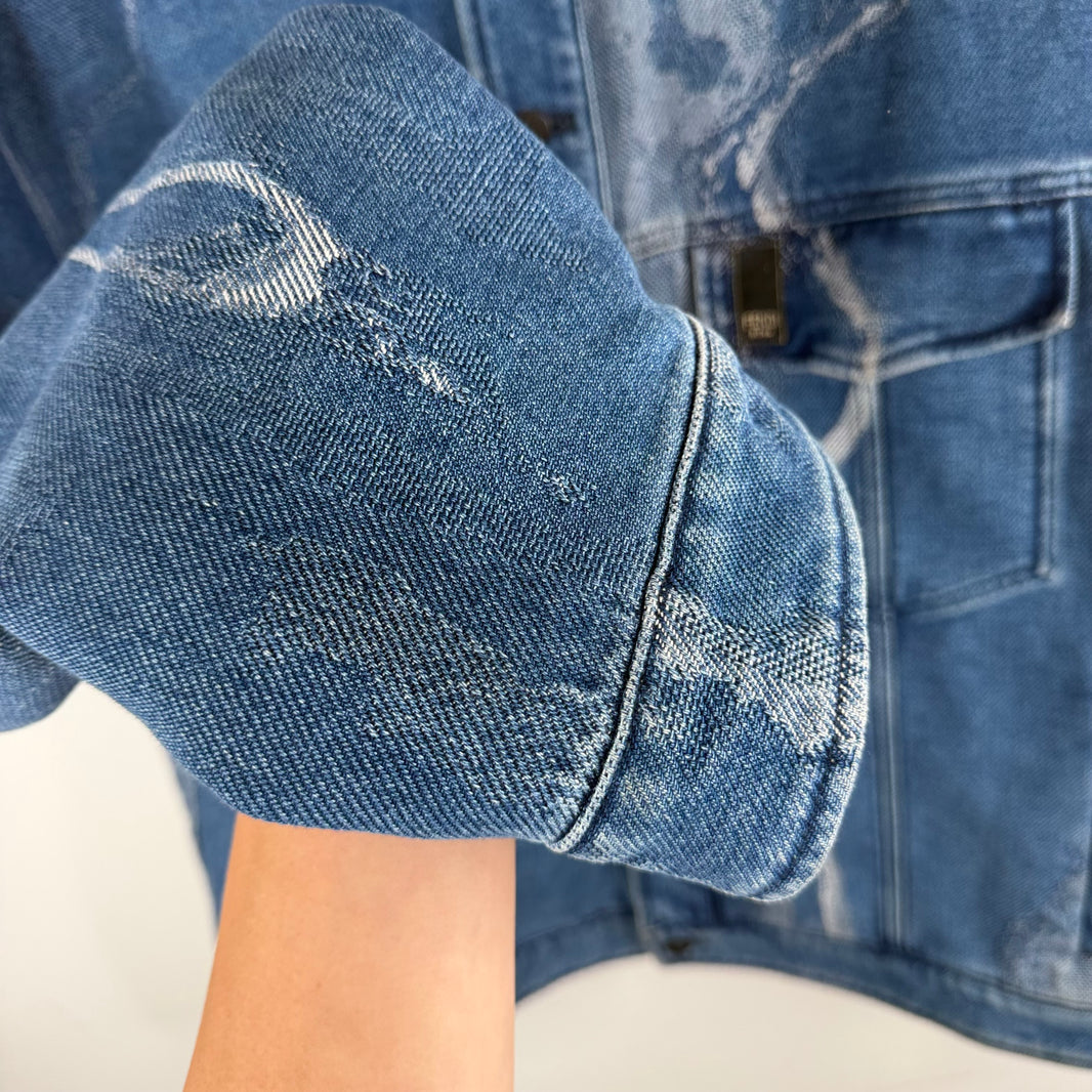 Fendi Bleach Embroidery Denim Jacket