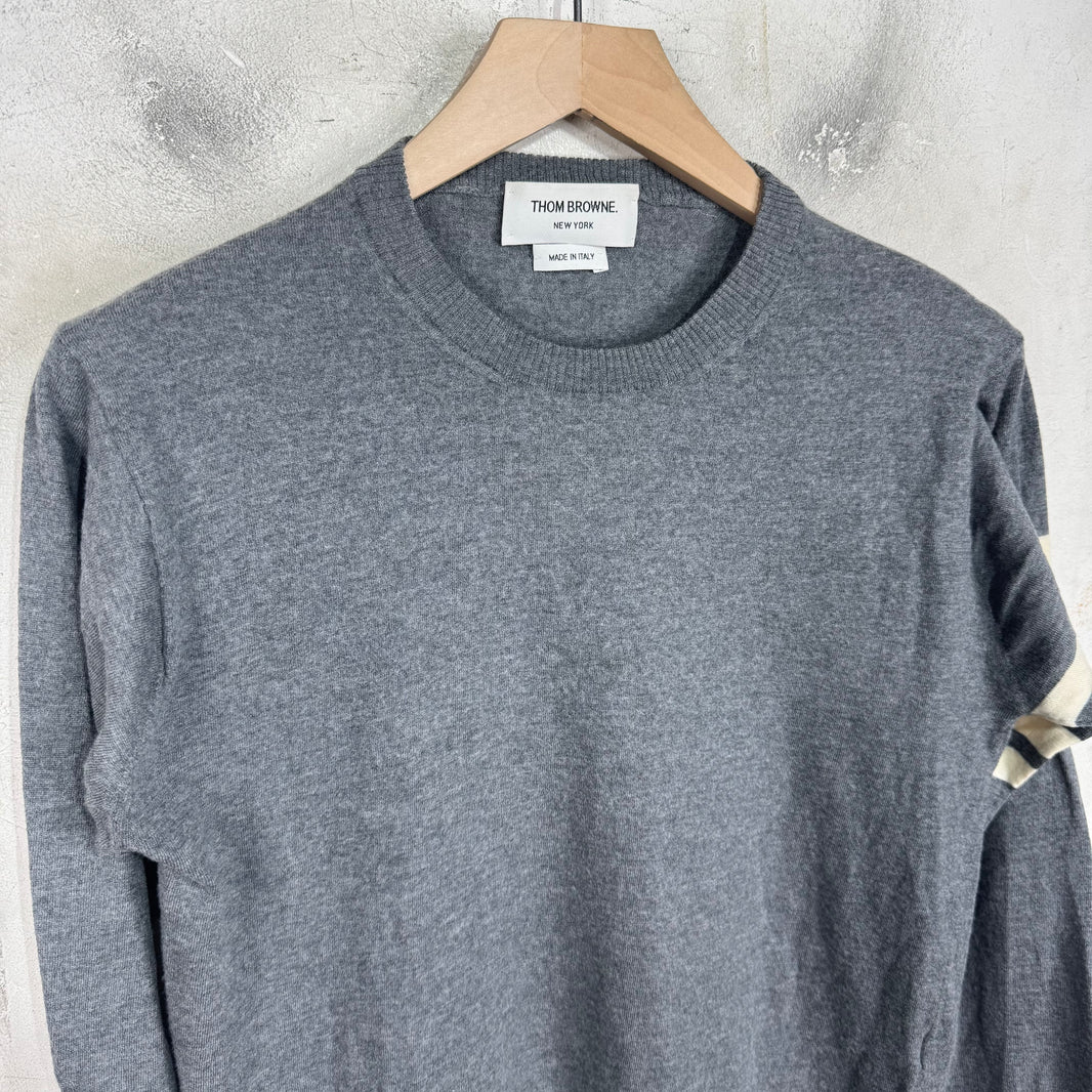 Thom Browne Grey Thin Striped Sweater