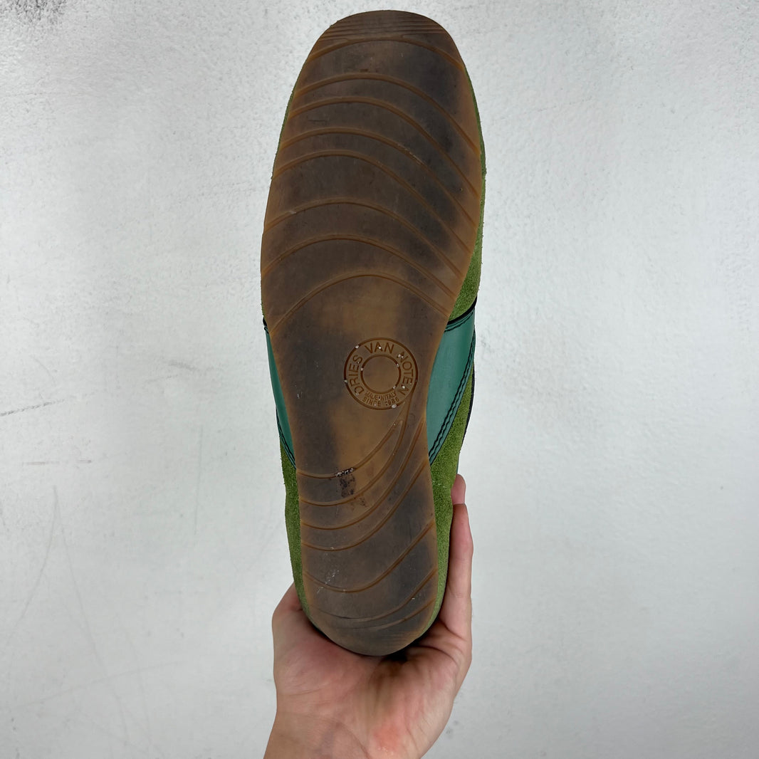 Dries Van Noten Green Leather Trim Sneakers